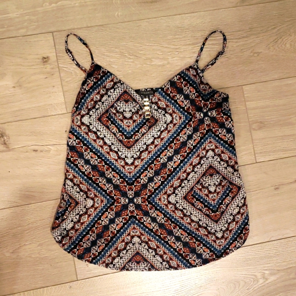 Red and Blue Graphic Camisole Top